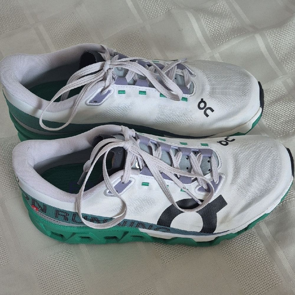 On Running White and Teal Women's Sneakers - Picture 16 of 16